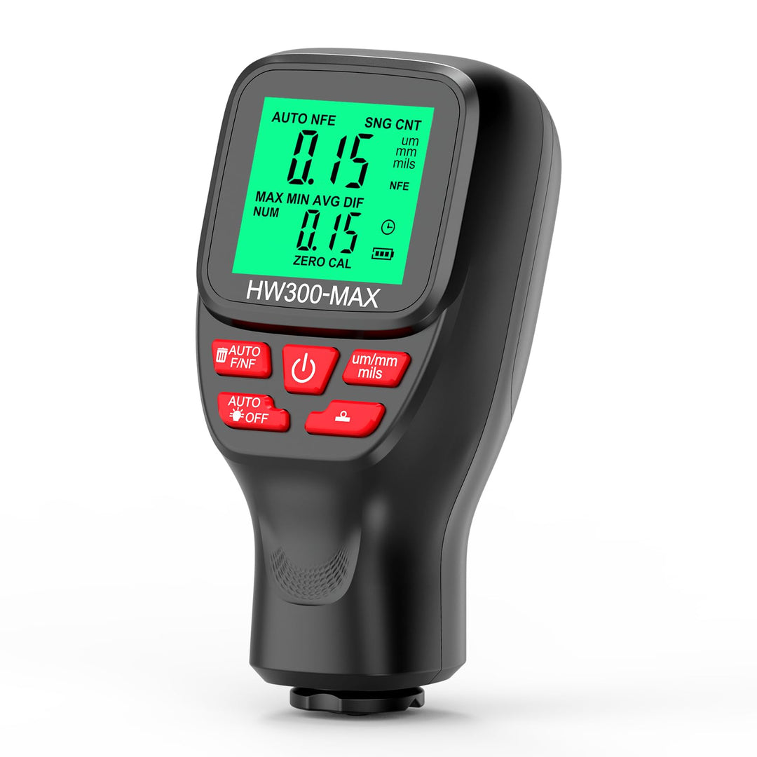 Shkalacar Schichtdickenmessgerät Handheld 0-2000μm, Dickenmessgerät mit LCD-Anzeige,Einheitenumrechn