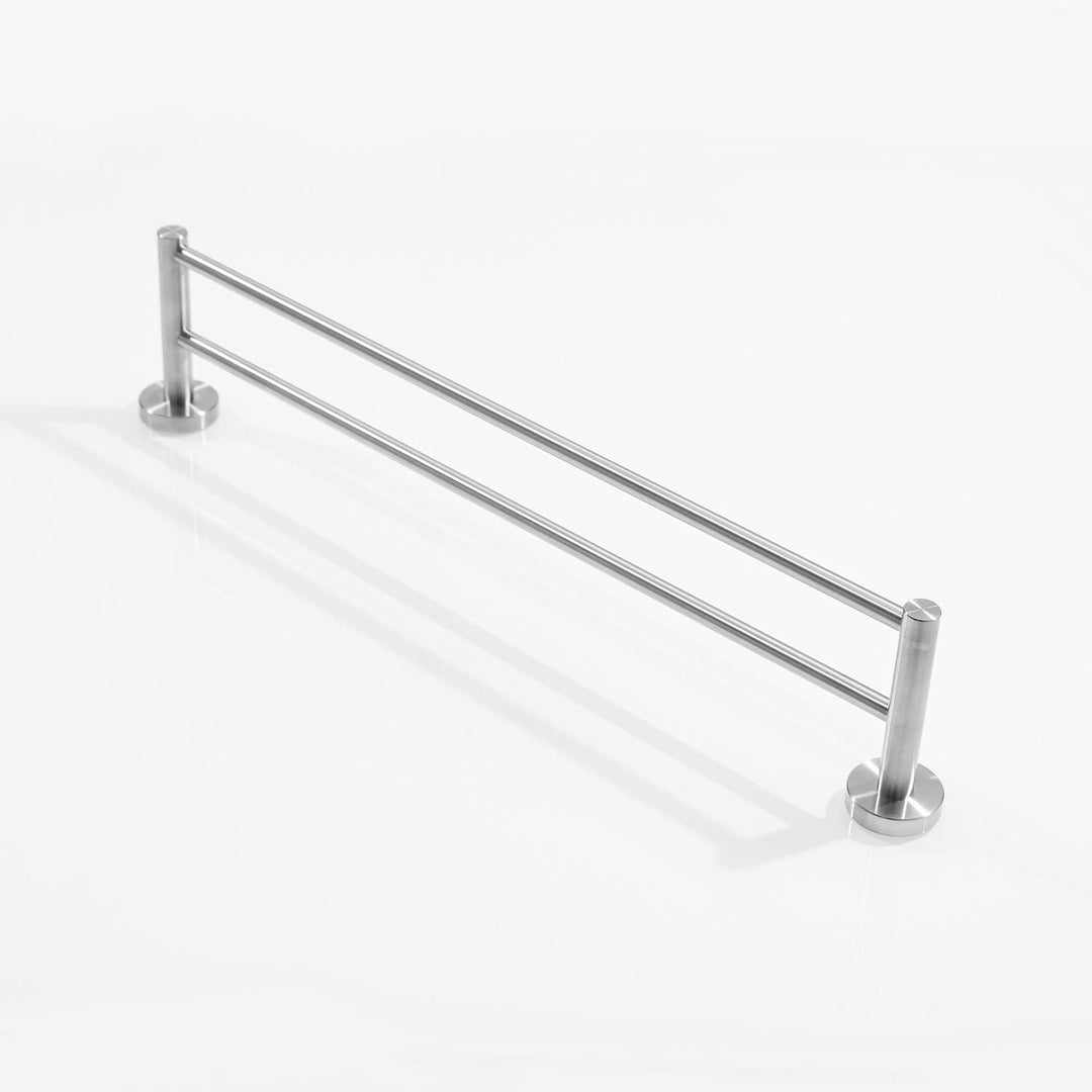 Leekayer Badezimmer-Handtuchhalter, 40 cm, doppelter Arm, gebürsteter Nickel, Handtuchring, Edelstah