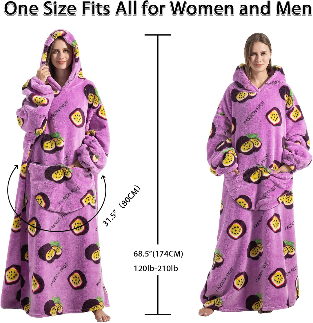 Verlängert Übergrosse Hoodie Decke,Decken Hoodie Damen mit Tasche und Kapuze,Superweiche und Warme K