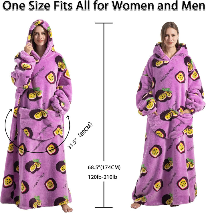 Verlängert Übergrosse Hoodie Decke,Decken Hoodie Damen mit Tasche und Kapuze,Superweiche und Warme K