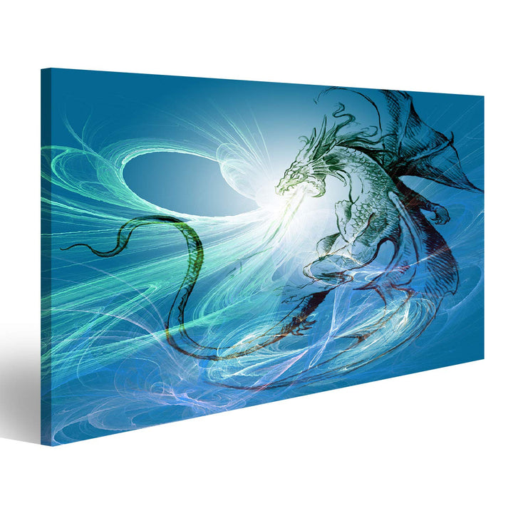 Bild auf Leinwand Farbe Von Einem Drachen Wandbild Poster Kunstdruck Bilder Format: 100x57cm, Format