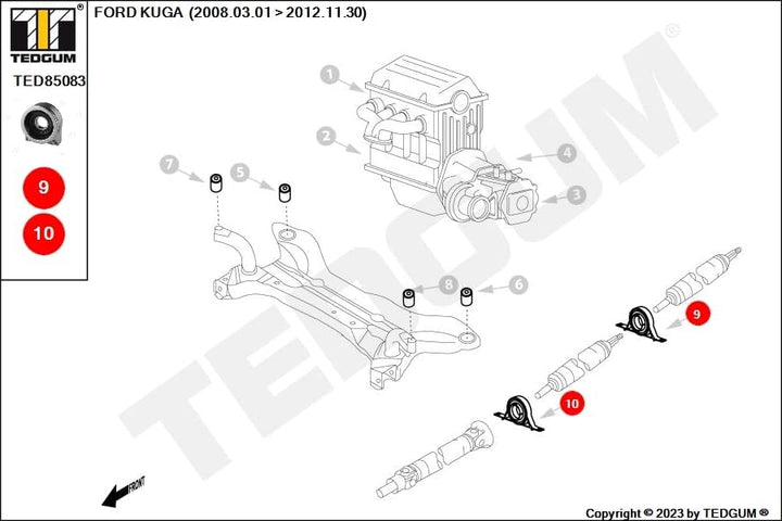 TEDGUM TED85083 ANTRIEBSWELLENSTÜTZE (SATZ)