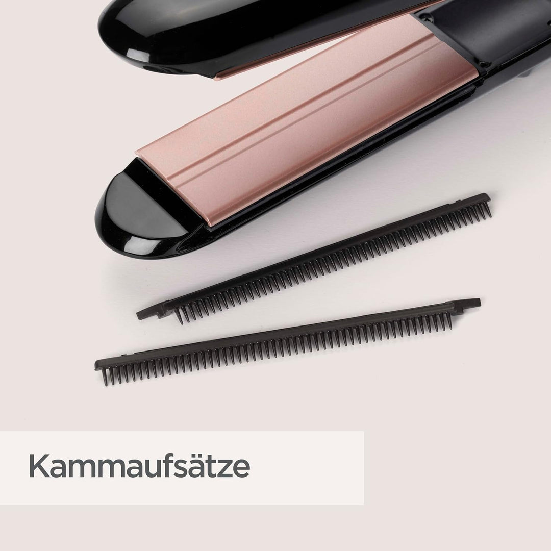 BaByliss Steam Smooth Haarglätter, Dampf-Haarstylinggerät, Schwarz