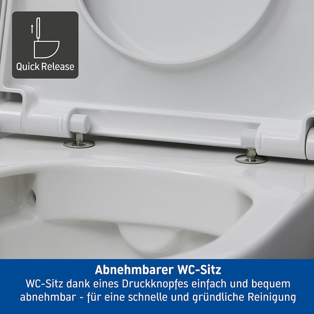 Duravit WC-Sitz D-Neo, Klobrille mit Quick-Release für einfache Montage, ohne Absenkautomatik, Toile