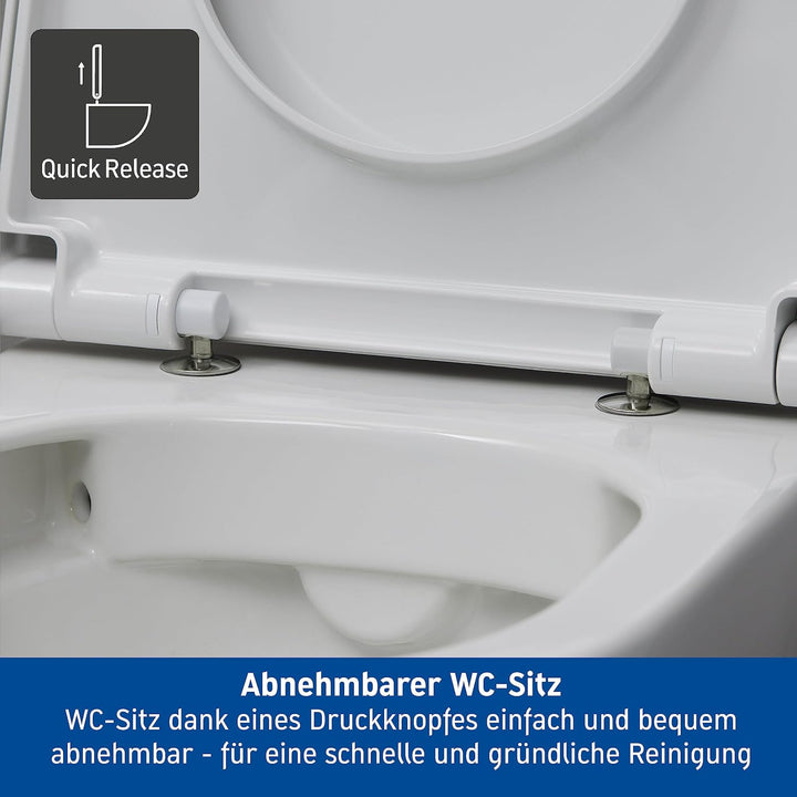 Duravit WC-Sitz D-Neo, Klobrille mit Quick-Release für einfache Montage, ohne Absenkautomatik, Toile