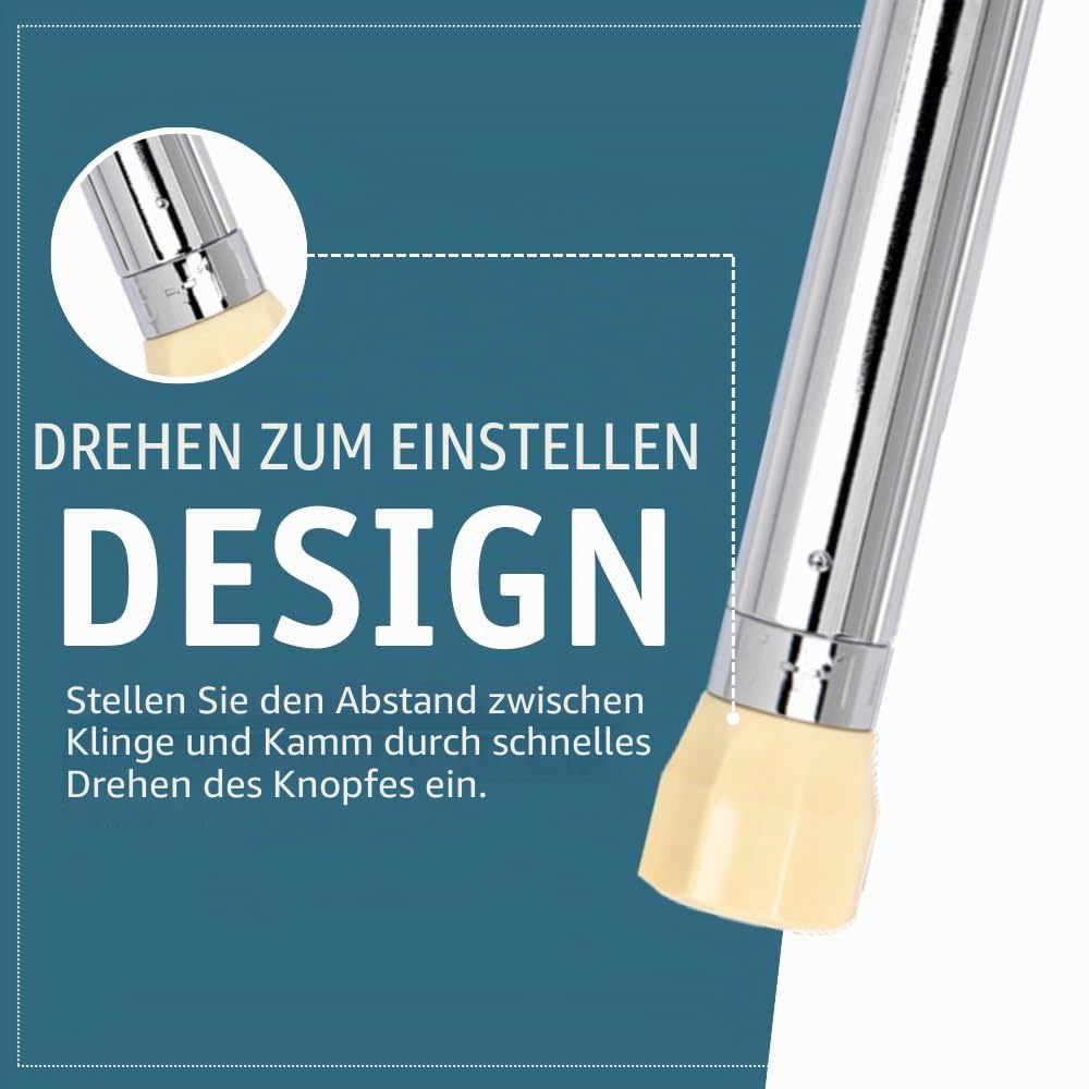Merkur Rasierer verstellbar, Chrom-Griff, lang Silber, Silber