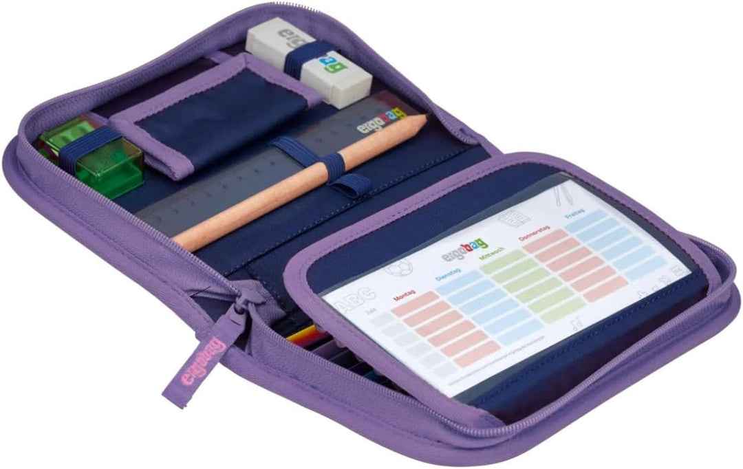 ergobag Federmäppchen Set 22-teilig, Lyra Buntstifte, Stundenplan-Fach, Kleingeld Fach, Lineal Ponyb