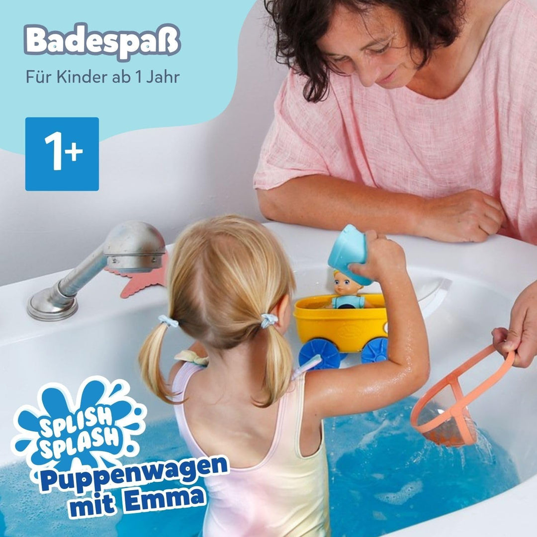 BABY born Splish Splash Bade-Spielzeug-Set mit Emma im Kinderwagen - Saugnäpfe zum Befestigen - Inkl