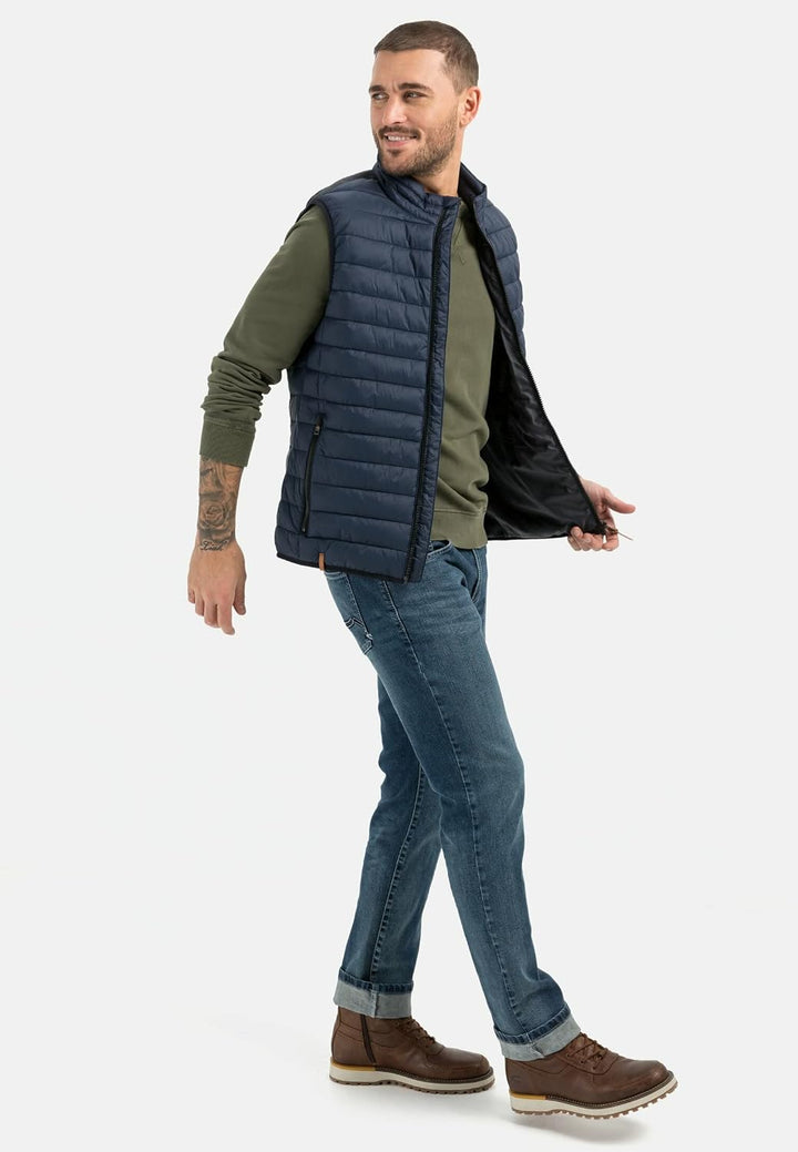 camel active Herren leichte Steppweste ohne Kapuze 52 Dunkelblau, 52 Dunkelblau