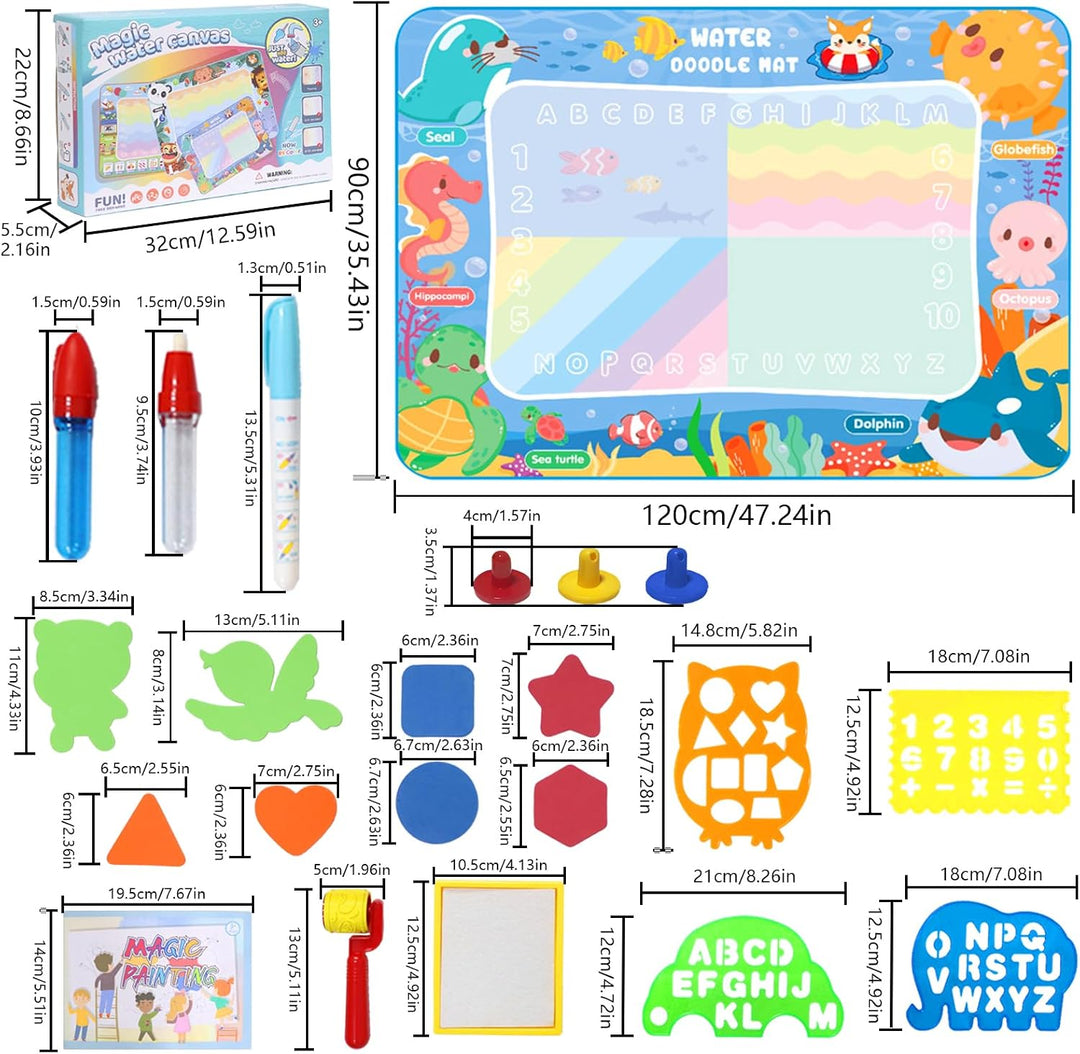LEcylankEr Wasser Doodle Matte 120x90cm, Gross Aqua Doodle Wassermalmatte XXL, Magic Doodle Malmatte