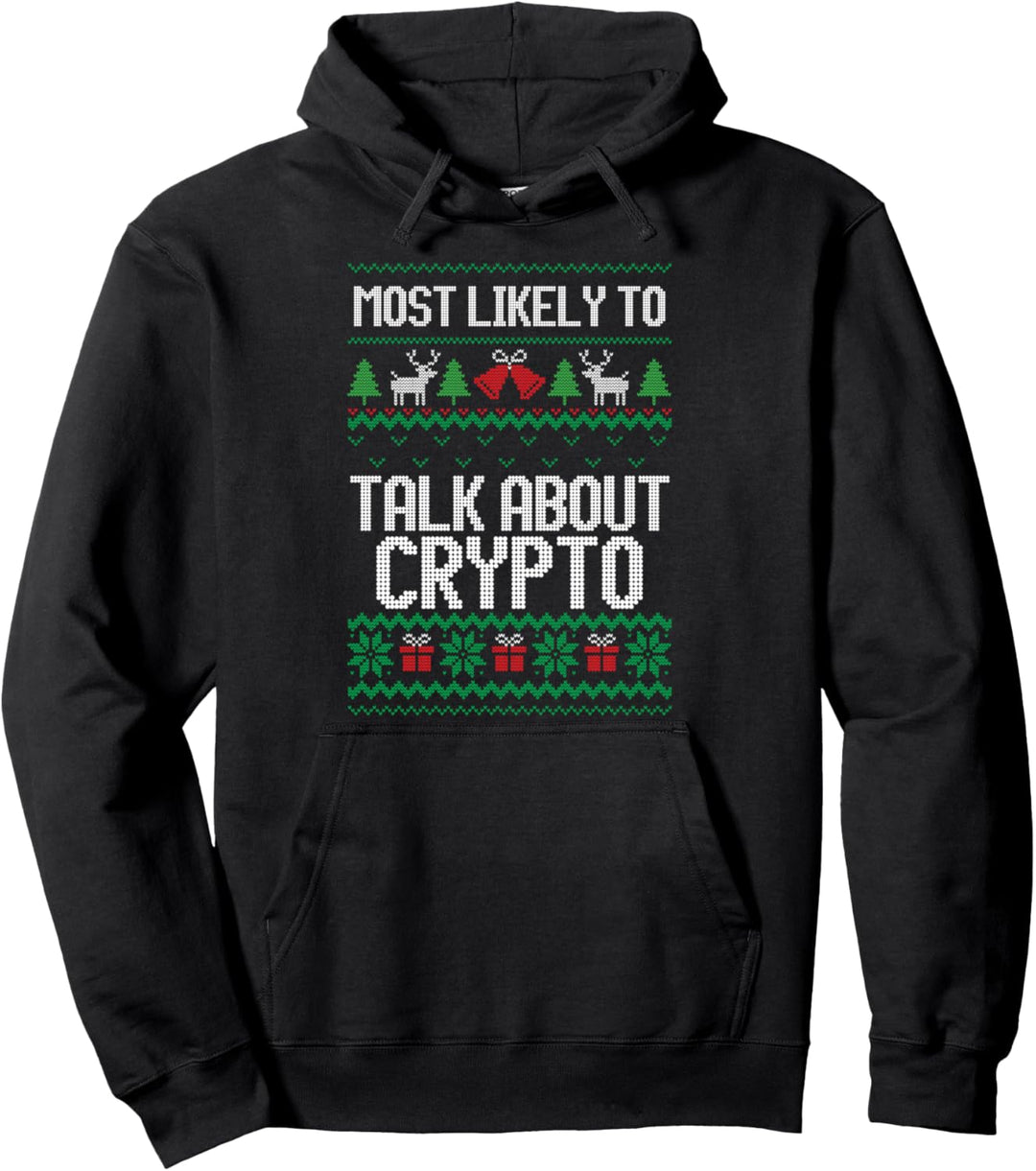 Lustiger Weihnachtspullover mit Aufschrift "Family Dinner Talk About Crypto" Pullover Hoodie