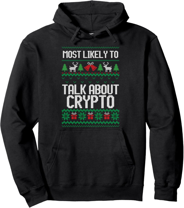 Lustiger Weihnachtspullover mit Aufschrift "Family Dinner Talk About Crypto" Pullover Hoodie