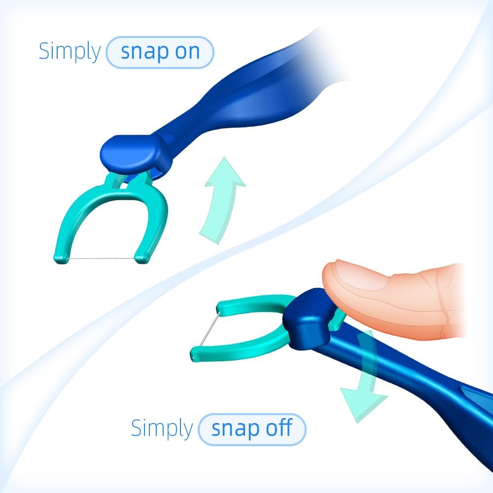 T.Smile Evolutionary Clean Zahnseide, Nachfüllset mit mittellangem Griff, 200 extra starke Nachfüllp
