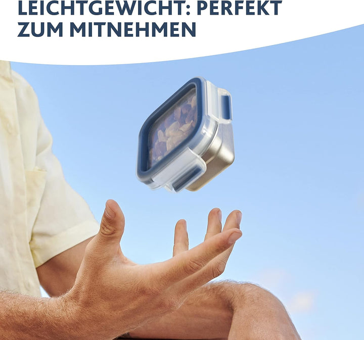 Emsa N11506 Clip &amp; Close Edelstahl Frischhaltedose | rechteckig | Fassungsvermögen: 2,0 L | nachhalt