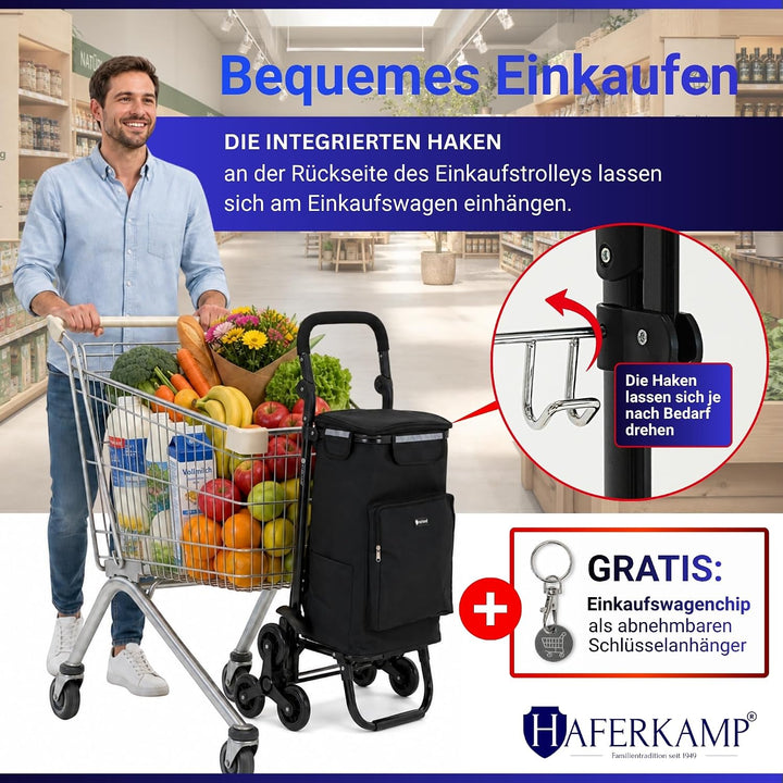 Klappbarer Treppensteiger-Einkaufstrolley TRAGINO 3-in1 Einkaufswagen