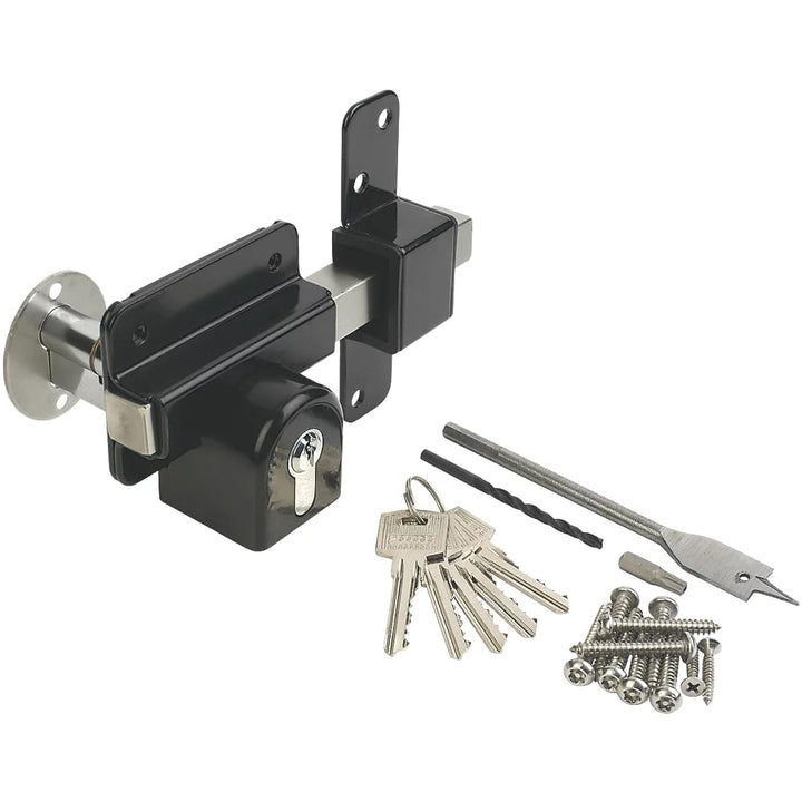 Gatemate 1490096 Euro P11 Weitwurf-Doppelschloss, Schwarz/Edelstahl, 70 mm