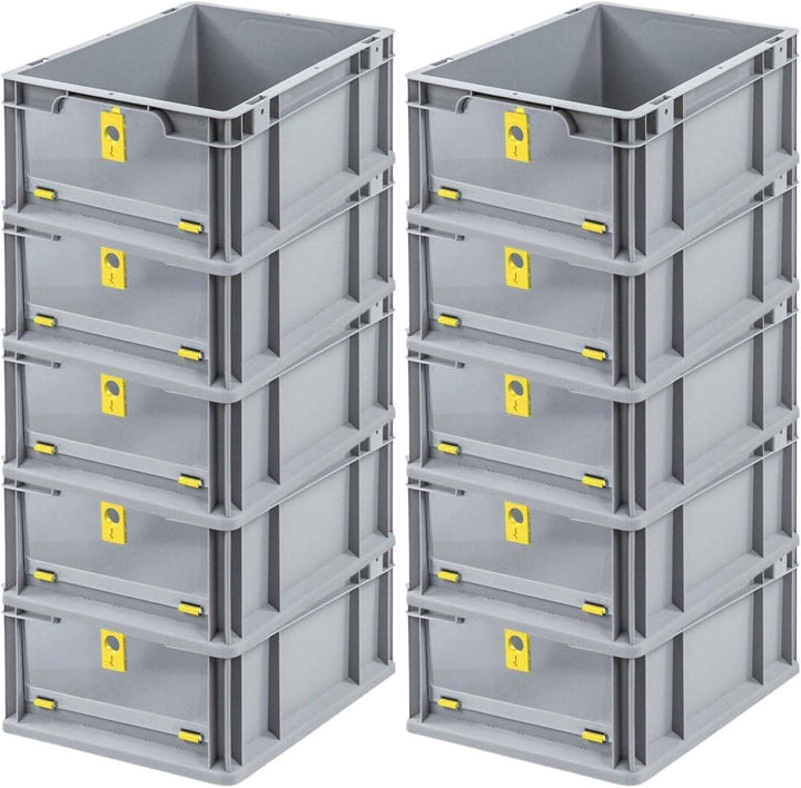 PROREGAL Eurobox NextGen Insight Cover | HxBxT 17x30x40 | 16 Liter | Niedrig/Gelb | Eurobehälter, Tr
