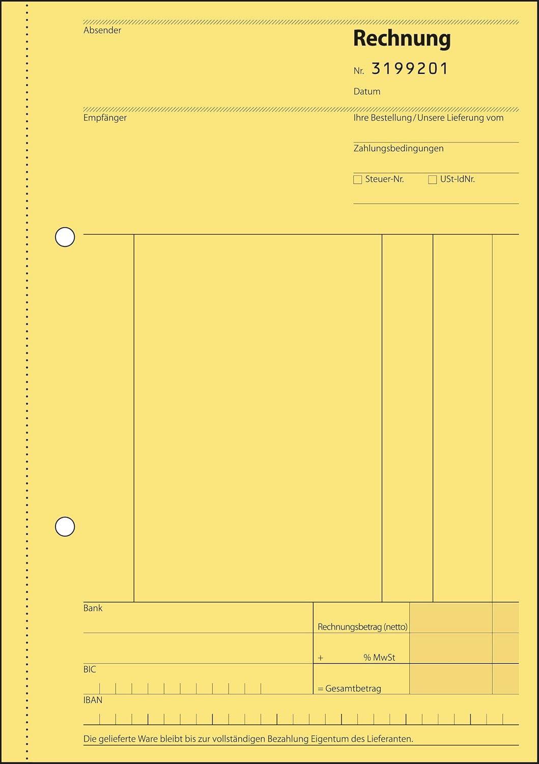 SIGEL SD131/5 Rechnungen fortlaufend nummeriert, A5, 2x50 Blatt, selbstdurchschreibend, 5er Pack