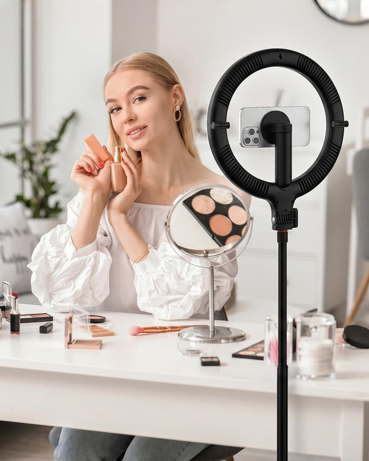 KraftGeek Ringlicht mit Stativ, Stativ für Smartphone mit Selfie Licht