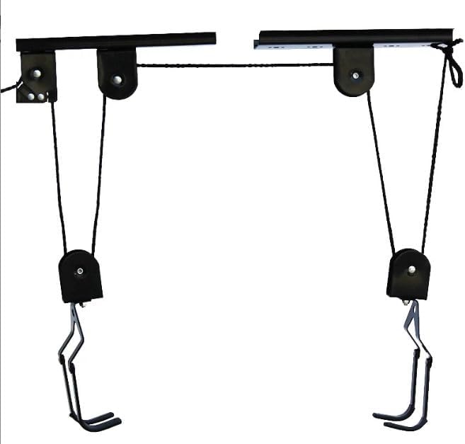 Fahrradlift, 60 kg Traglast Fahrrad Deckenhalterung mit gummierten Haken und Seilbremse, Fahrrad Dec