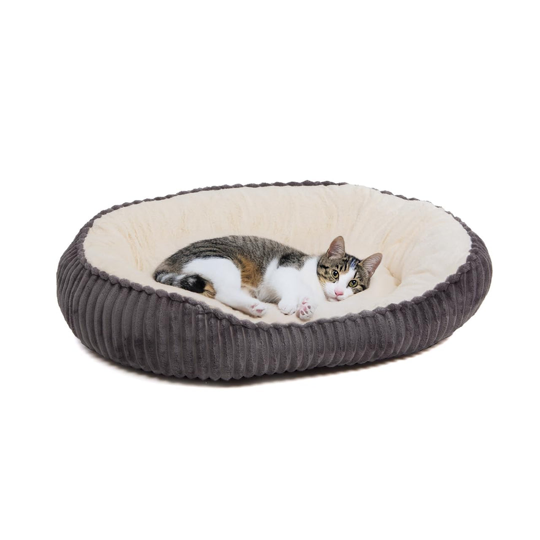 Wallace &amp; Jones | Katzenbett grosse Katzen | Cameron - Katzenkorb oval flauschig | Katzennest rutsch