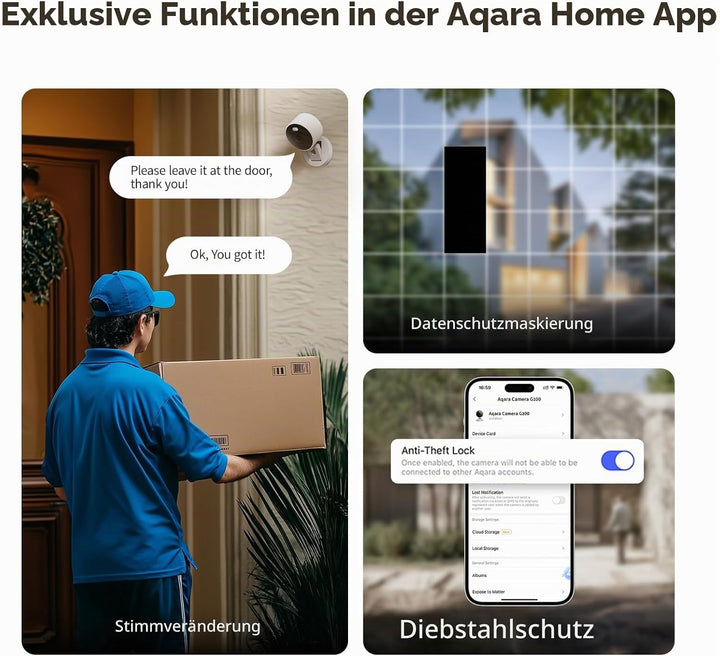 Aqara G100 2K Überwachungskamera Innen&amp;Aussen, Weiss, 2er-Pack Weiss 2 Pack, Weiss 2 Pack