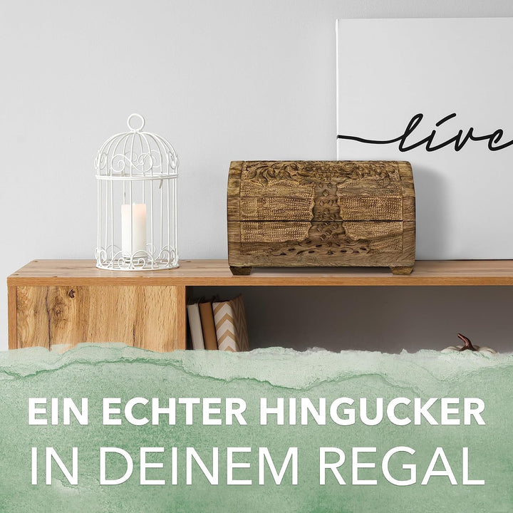 Kunstversteck - Schatztruhe edle Schatzkiste Holz „Baum des Lebens, Design 2“, 28 x 20 x 19 cm, mass