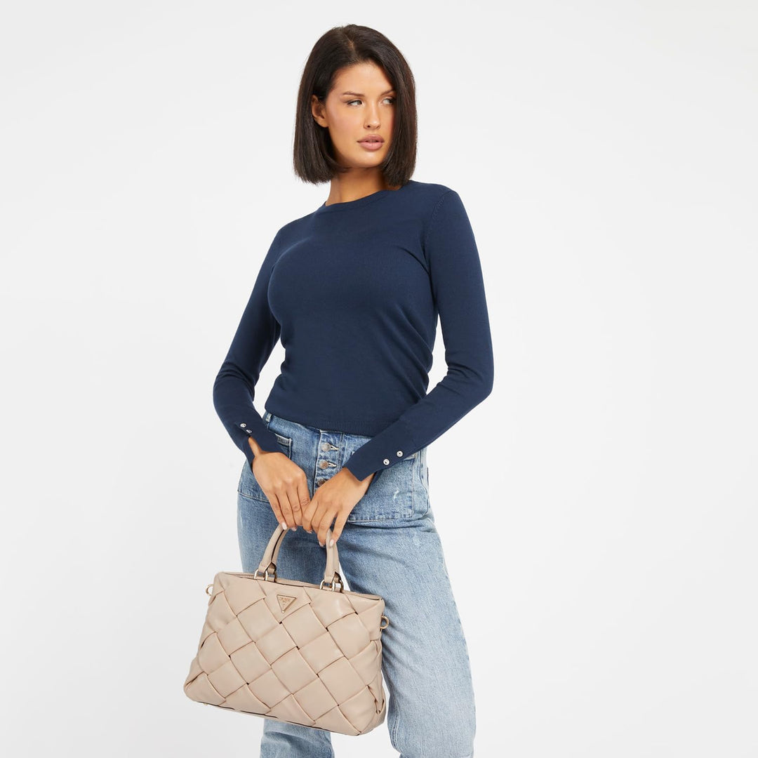 GUESS Damen Zaina Girlfriend Satchel Ranzen, Griffe Oben Stein, Stein