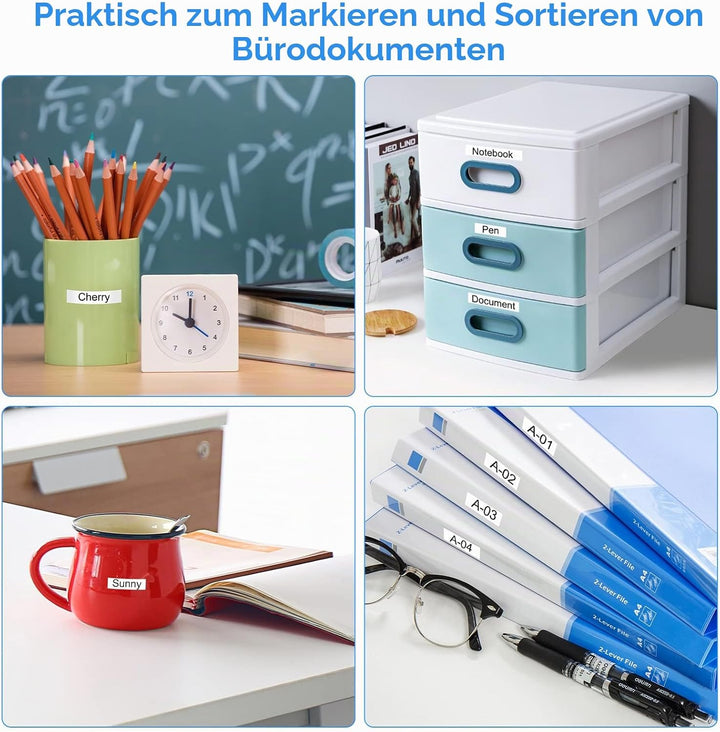 UniPlus 5 Pack Kompatibler 9mm Etikettenband Ersatz für Casio XR-9WE XR-9RD XR-9BU XR-9YW XR-9GN für