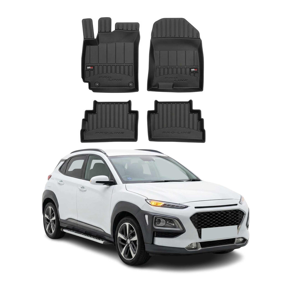 OMAC Fussmatten für Hyundai Kona 2018-2023 TPE 4tlg Kona I 2018-2023 Fussmatten, Kona I 2018-2023 Fu