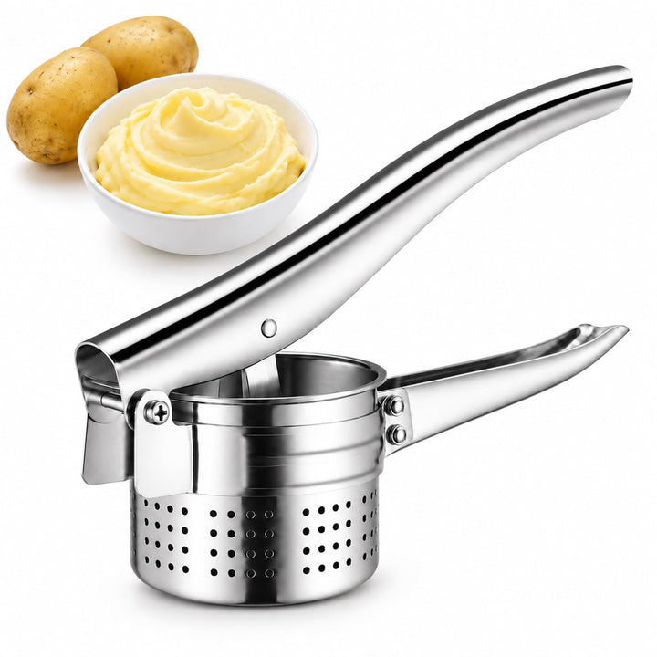 Kartoffelpresse Edelstahl 420ml mit Schraubfixierung, Spätzlepresse &amp; Spaghettieispresse, Multifunkt