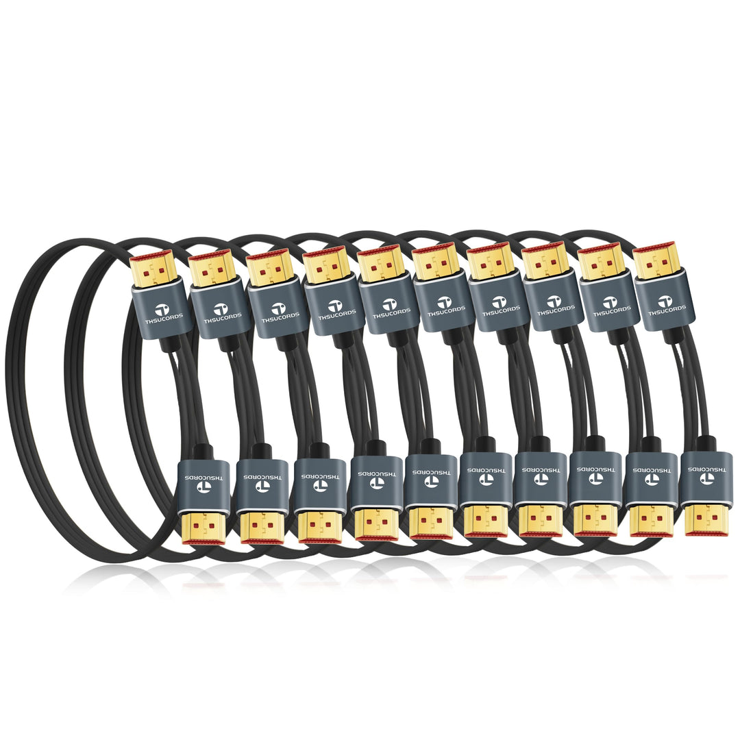 Ultradünne 8K 4K HDMI Kabel 0,5M 10 Stück, Schlanke Flexible Weiche Hochgeschwindigkeits HDMI 2.1 Un