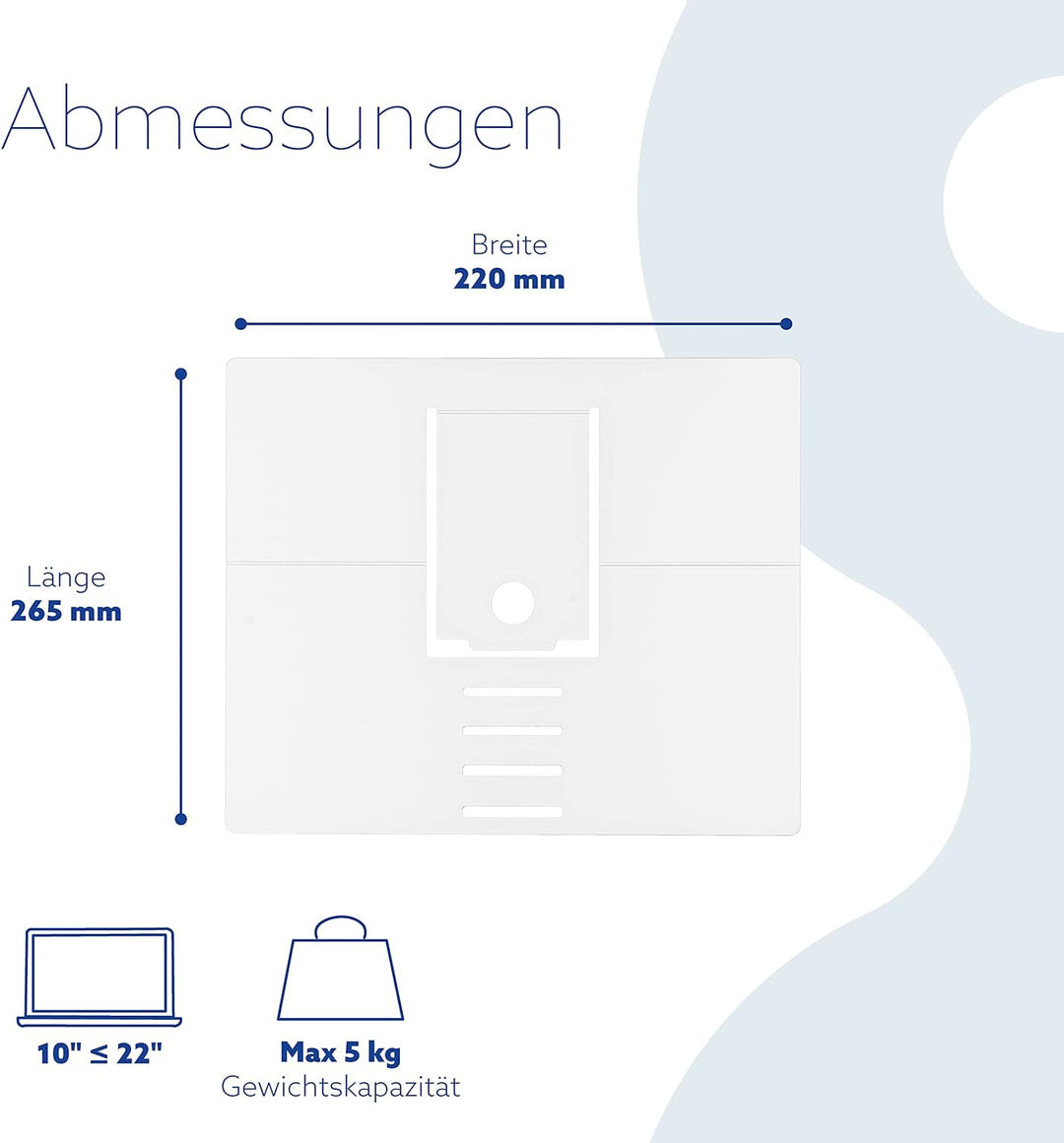 R-GO Tools RGORIATWH R-Go Riser Attachable Laptopständer weiss, Weiss