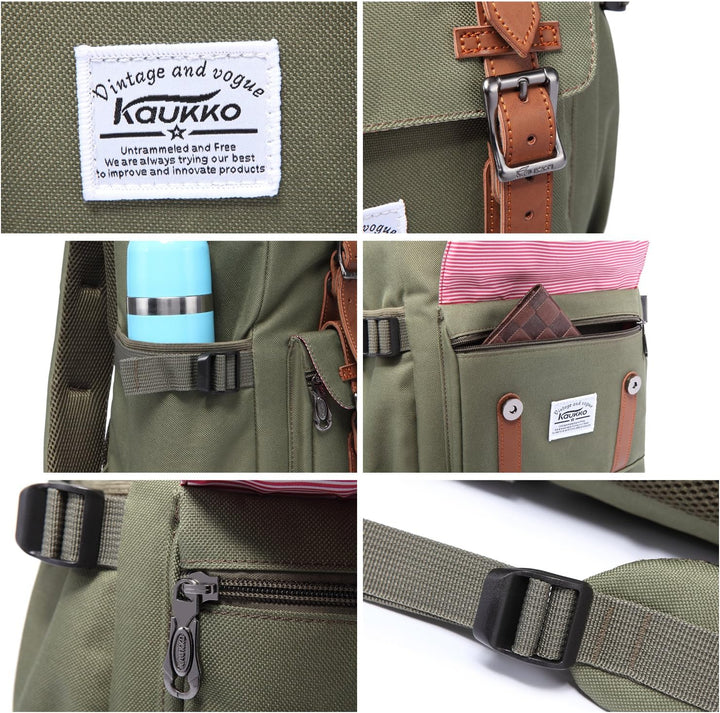 KAUKKO Unisex Ep5 Rucksack 45 x 27 x 17cm (HxBxT) (Nylon Army Green), 45 x 27 x 17cm (HxBxT) (Nylon