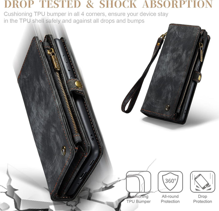 UFinetech 2-in-1 Samsung Galaxy S20 Hülle Tasche Handy Leder TPU Flip Magnetisch Kartenfach Ständer