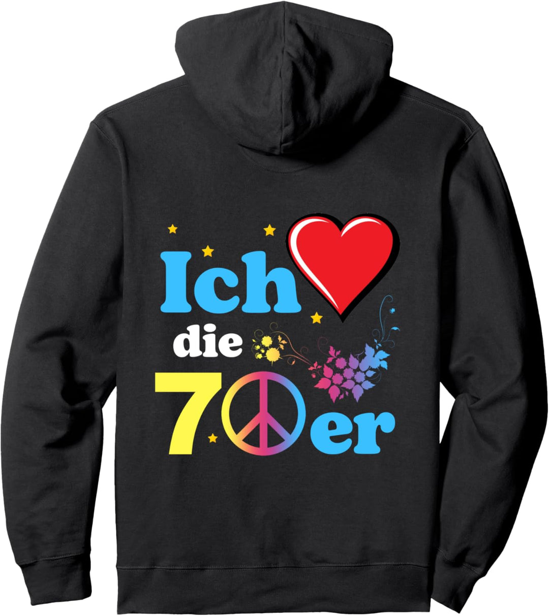 Flower Power Zeichen Retro 60er 70er Jahre Camper Hippie Bus Pullover Hoodie