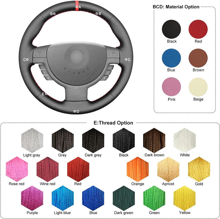 MEWANT Lenkradbezug für Opel Corsa C/Combo C Lenkradhülle aus Kunstleder Mikrofaser Leder per Hand N
