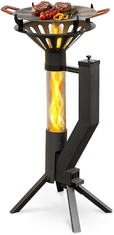 GARDENFLARE Grillaufsatz für Klassik Feuerrohr – Edelstahl-Grillpfanne