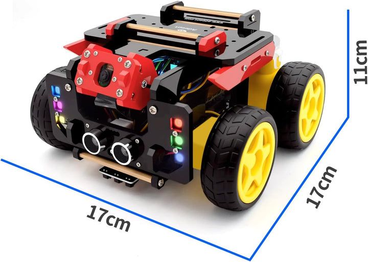 Adeept AWR 4WD WiFi Smart Robot Car Kit for Raspberry Pi 4/3 Model B+/B/2B, DIY Robot Kit for Kids a