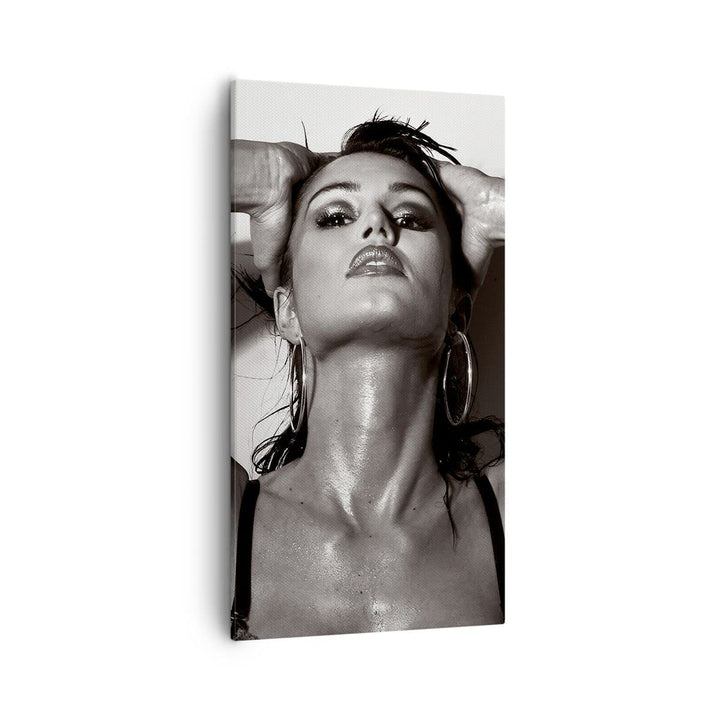 Bilder auf Leinwand 55x100cm Leinwandbild mit Rahmen Frau Eleganz Sommer nass Gross Wanddeko Bild Sc