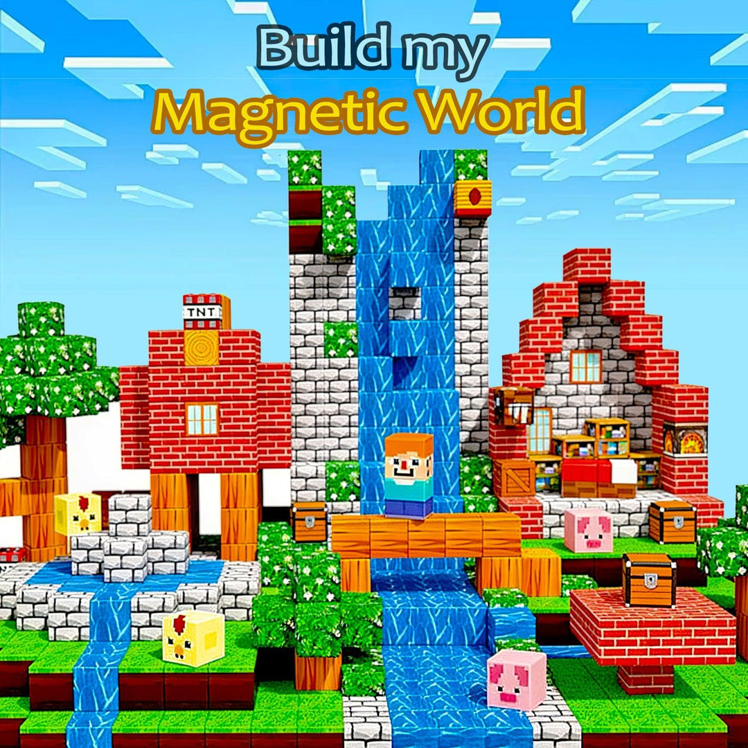 Magnetische Bausteine,126 Stück Magnetbausteine Kreative Vorschule Sensorische Spielzeug,Magnetic Bl