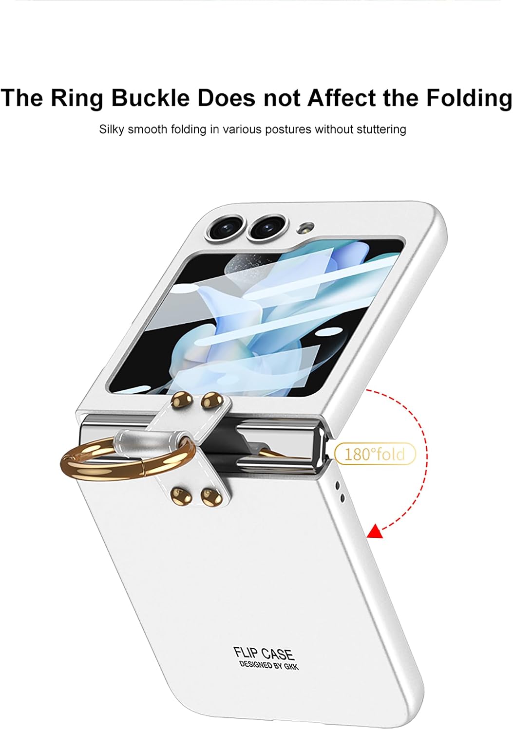 COQUE Hülle für Galaxy Z Flip 5 5G Hülle,Shell Film All-Inclusive Handyhülle mit Ring-Videoständer,F