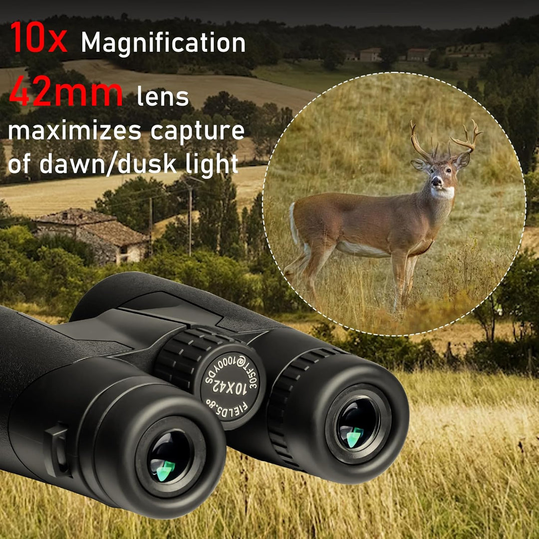 TRV Hochleistungsfernglas 10x42 für Erwachsene mit Bak7-Prisma und BMC-Beschichtung Fernglas für Vog