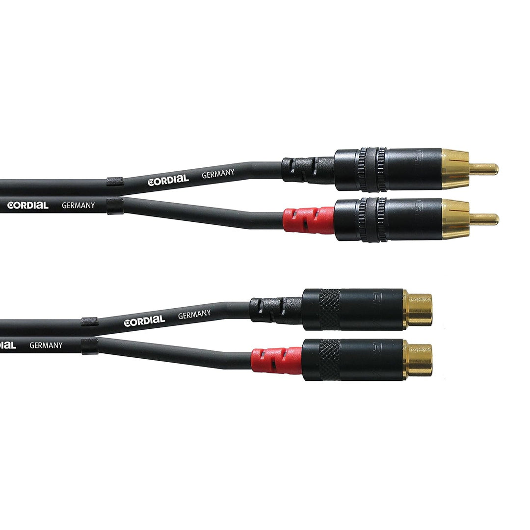 CORDIAL CABLES RCA-Audiokabel männlich/weiblich 3 m AUDIO Essentials RCA-Kabel, 3 M