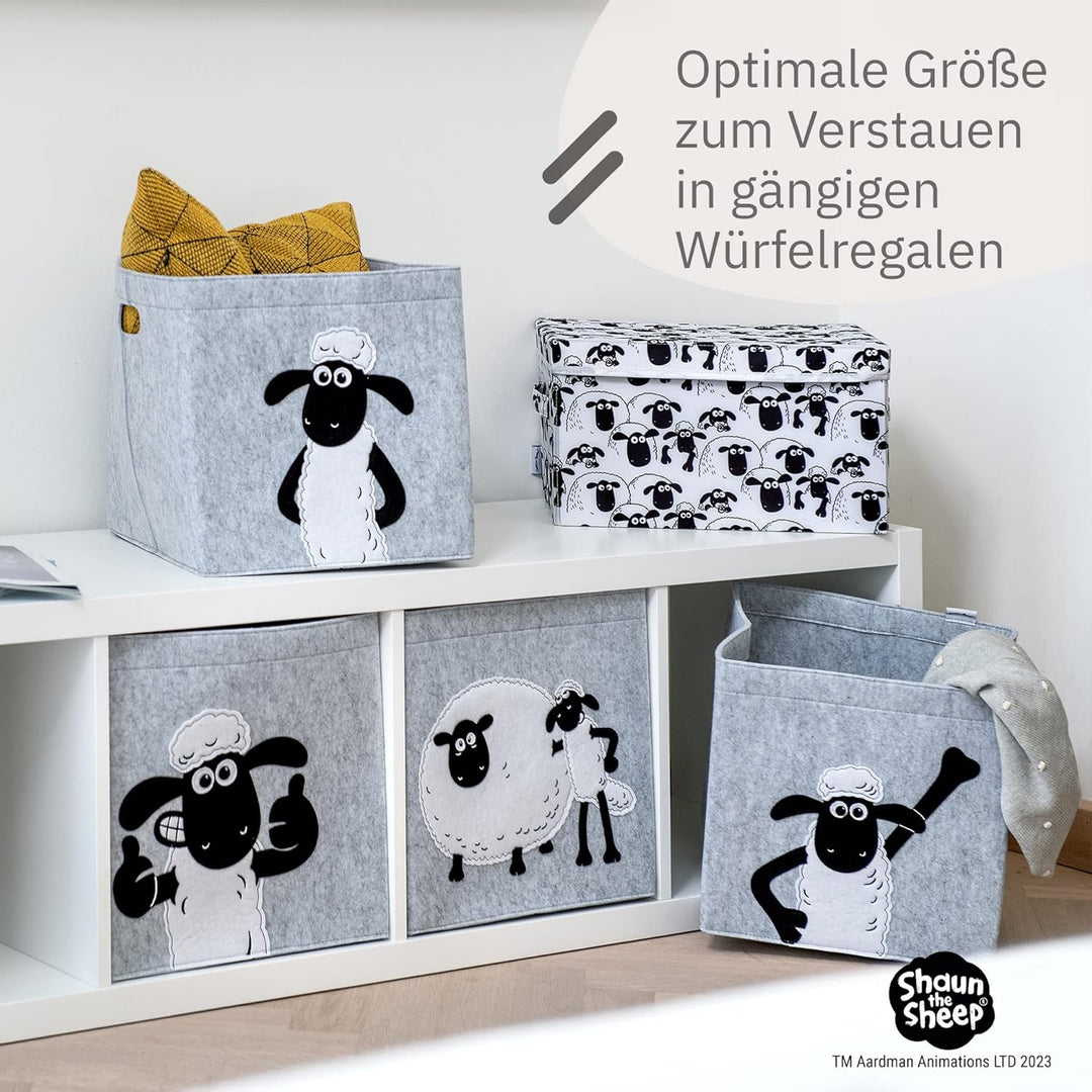 meets Shaun das Schaf Aufbewahrungsbox für Kinder – Filz-Box mit dem kultigen Schaf zum Verstauen vo