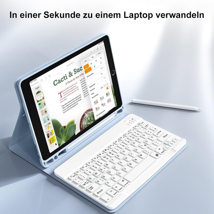 Tastatur Hülle für iPad 10.2 Zoll (9./8./7. Generation), für iPad Air 3rd / Pro 10.5, Magnetisch Abn