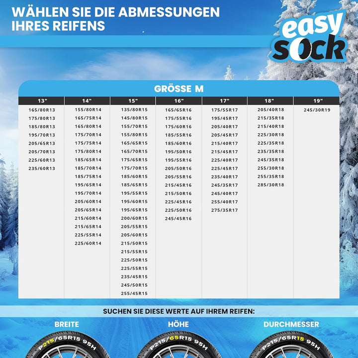 Easysock EASYSOCKS.M CAD8014 Textile Schneekette, Grösse M, M GRÖSSE M, GRÖSSE M