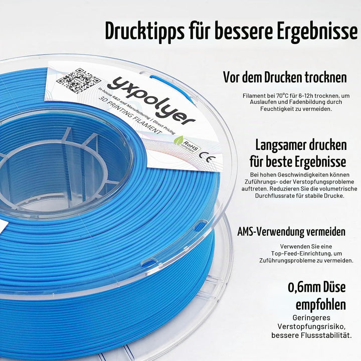YXPOLYER Flexibles PLA Pro 3D-Drucker-Filament für Airless Basketball luftlose Basketbälle, leichtes