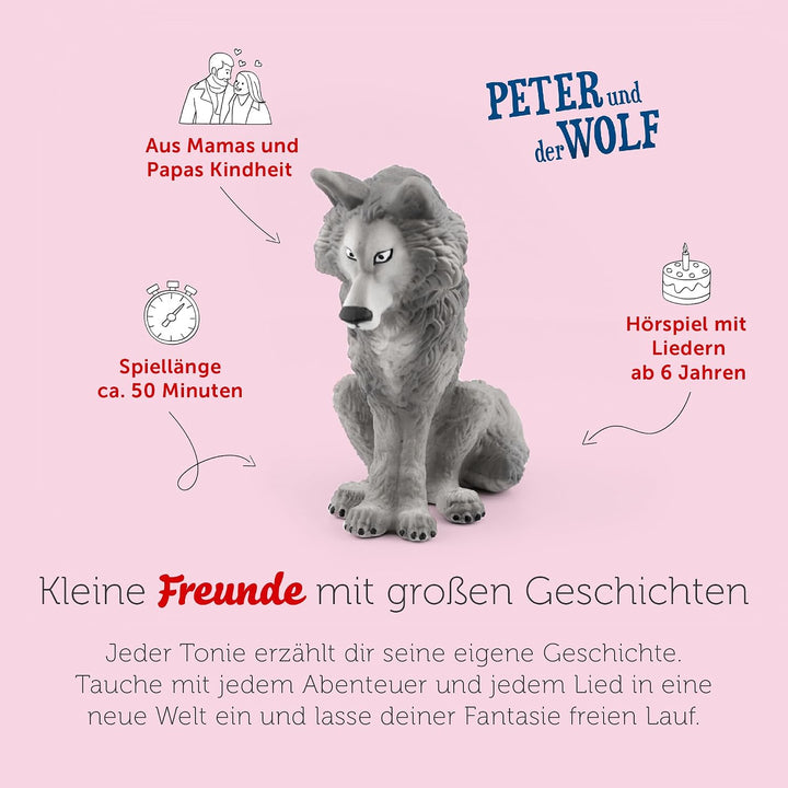 tonies Hörfigur für Toniebox, Peter und der Wolf, Hörspiel mit Musik für Kinder ab 6 Jahren, Spielze