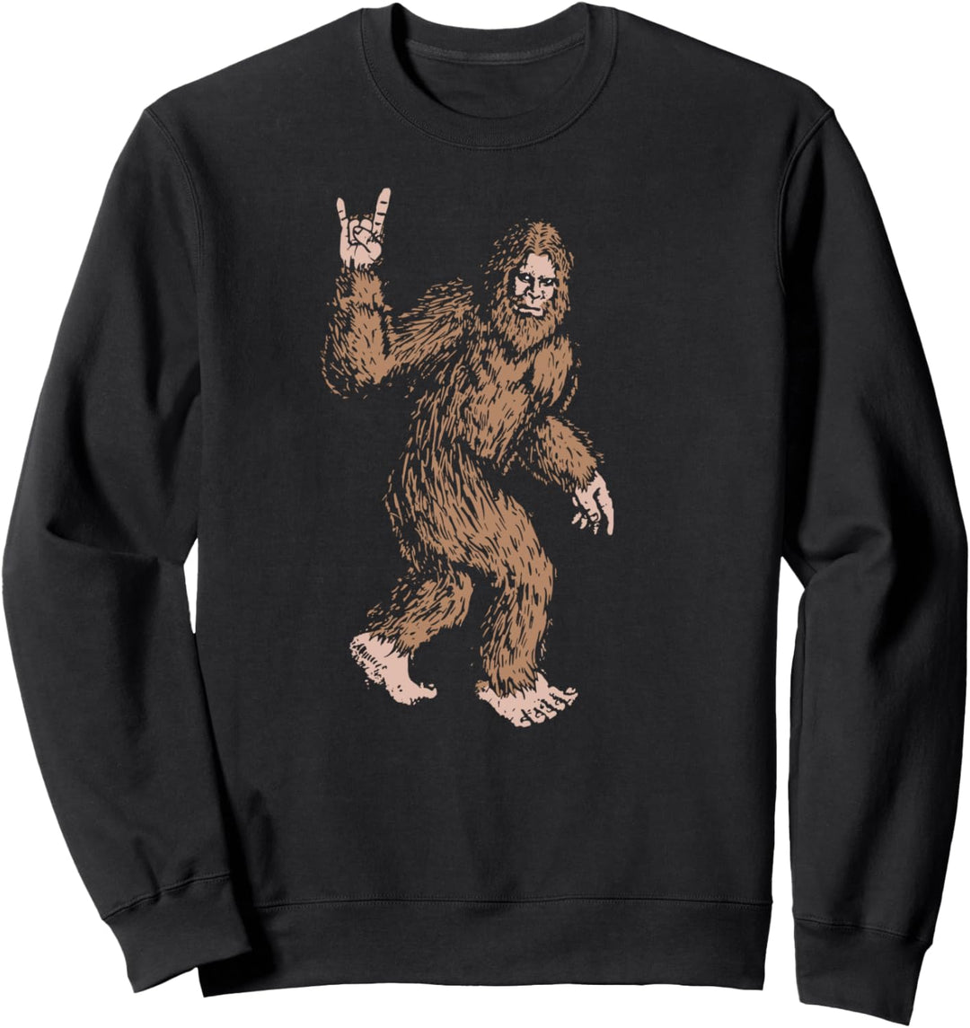 Bigfoot Rock and Roll Sasquatch Handsymbol Gläubige Sweatshirt
